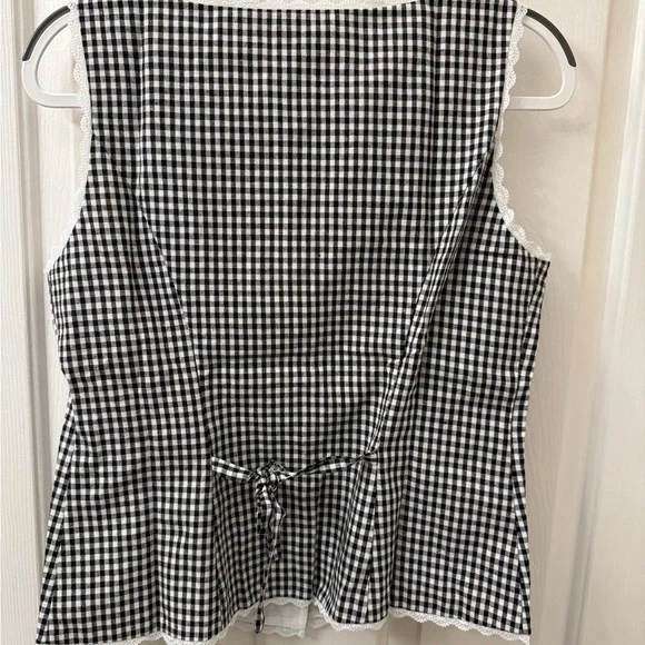 Reformation Amela Linen Top Remy Check
Gingham Black White - Picture 7 of 15